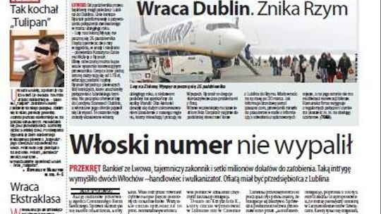 Pierwsza strona Dziennika Wschodniego, wydanie z 13 lutego 2015 roku