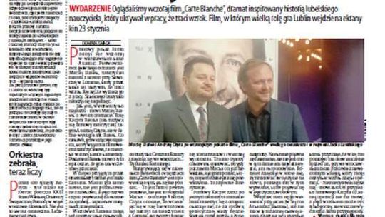 Pierwsza strona Dziennika Wschodniego, wydanie z 13 stycznia 2015 roku