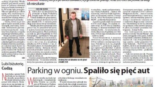 Pierwsza strona Dziennika Wschodniego, wydanie z 15 stycznia 2015 roku