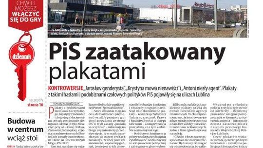 Pierwsza strona Dziennika Wschodniego, wydanie z 18 lutego 2014 roku