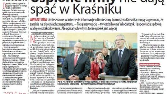 Pierwsza strona Dziennika Wschodniego, wydanie z 18 marca 2015 roku