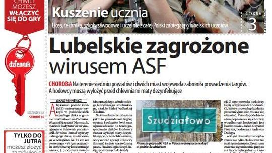 Pierwsza strona Dziennika Wschodniego, wydanie z 19 lutego 2014 roku