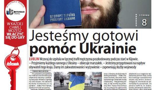 Pierwsza strona Dziennika Wschodniego, wydanie z 20 lutego 2014 roku