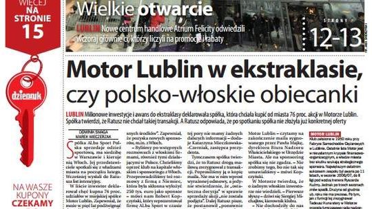 Pierwsza strona Dziennika Wschodniego, wydanie z 21 marca 2014 roku