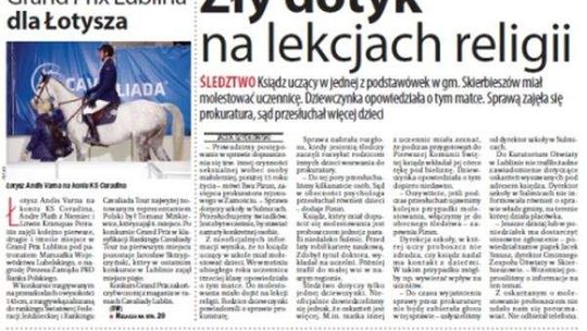 Pierwsza strona Dziennika Wschodniego, wydanie z 23 lutego 2015 roku