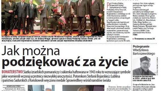 Pierwsza strona Dziennika Wschodniego, wydanie z 27 kwietnia 2015 roku