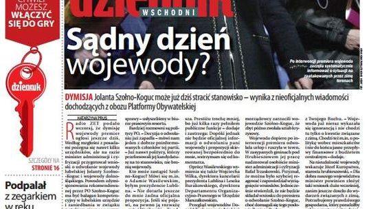 Pierwsza strona Dziennika Wschodniego, wydanie z 27 lutego 2014 roku