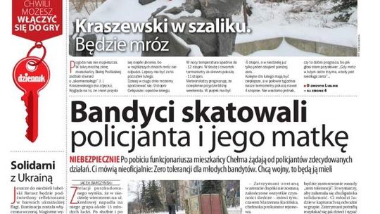 Pierwsza strona Dziennika Wschodniego, wydanie z 28 stycznia 2014 roku