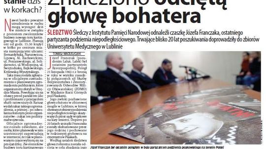 Pierwsza strona Dziennika Wschodniego, wydanie z 29 stycznia 2015 roku