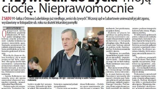 Pierwsza strona Dziennika Wschodniego, wydanie z 3 lutego 2015 roku