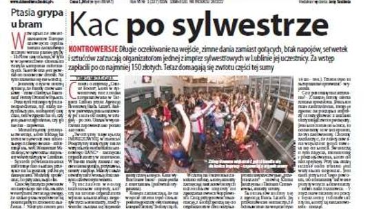 Pierwsza strona Dziennika Wschodniego, wydanie z 3 stycznia 2015 roku