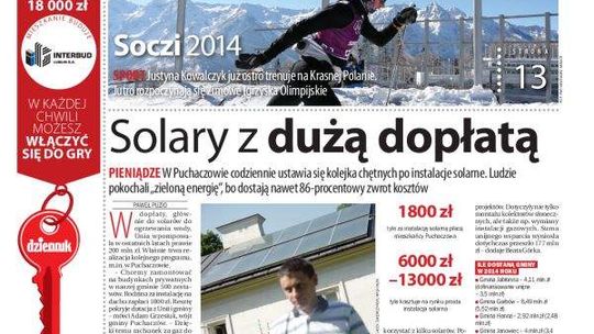 Pierwsza strona Dziennika Wschodniego, wydanie z 6 lutego 2014 roku