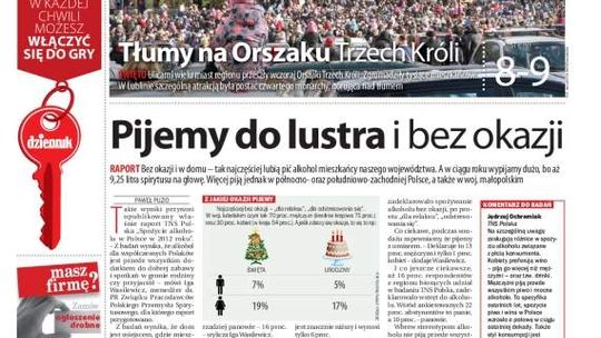 Pierwsza strona Dziennika Wschodniego, wydanie z 7 stycznia 2014 roku