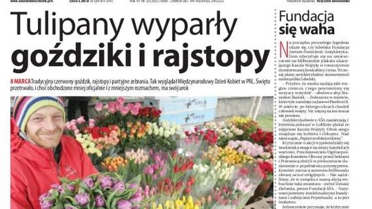 Pierwsza strona Dziennika Wschodniego, wydanie z 8 marca 2014 roku