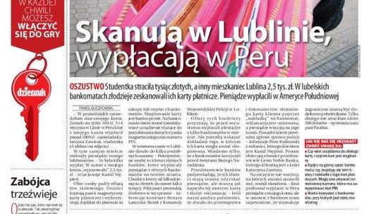 Pierwsza strona Dziennika Wschodniego, wydanie z 8 stycznia 2014 roku