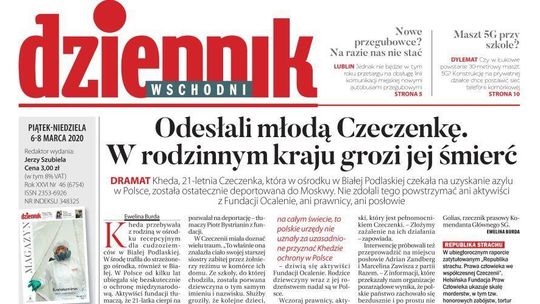 Pierwsza strona Dziennika Wschodniego z 06.03.2020