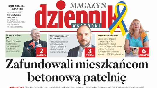  Pierwsza strona Dziennika Wschodniego z 1 lipca 2022 r. 