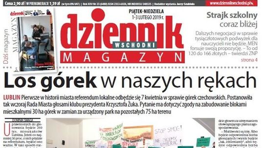 Pierwsza strona Dziennika Wschodniego z 1 lutego 2019 roku