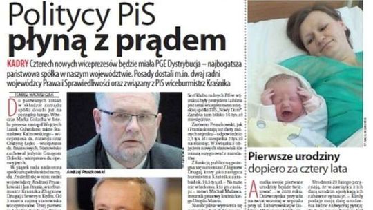 Pierwsza strona Dziennika Wschodniego z 1 marca 2016 roku