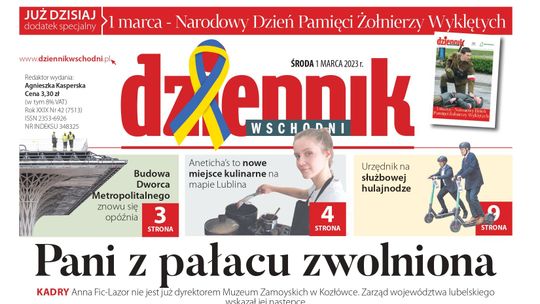 Pierwsza strona Dziennika Wschodniego z 1 marca 2023 r. 