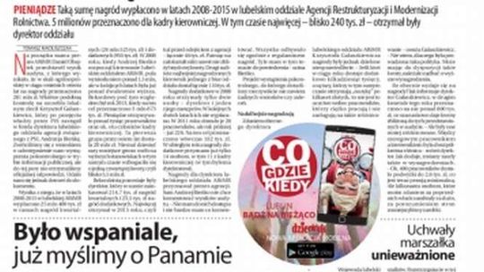 Pierwsza strona Dziennika Wschodniego z 1 sierpnia 2016 r.