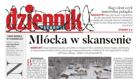  Pierwsza strona Dziennika Wschodniego z 10 grudnia 2021 r. 