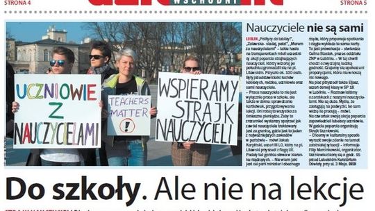 Pierwsza strona Dziennika Wschodniego z 10 kwietnia 2019 roku