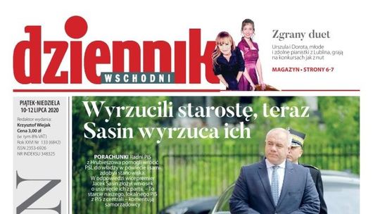 Pierwsza strona Dziennika Wschodniego z 10 lipca 2020 r.