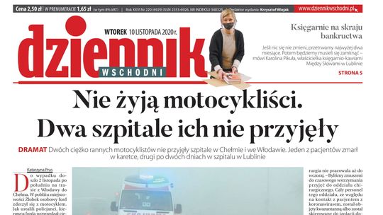 Pierwsza strona Dziennika Wschodniego z 10 listopada 2020 r. 