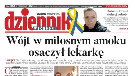 Pierwsza strona Dziennika Wschodniego z 10 marca 2022 r.