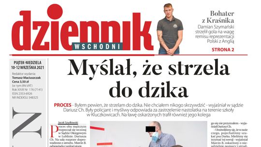 Pierwsza strona Dziennika Wschodniego z 10 września 2021 r. 