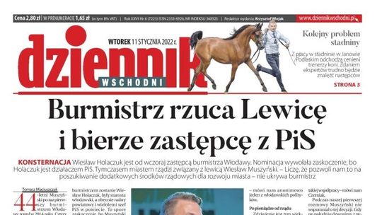 Pierwsza strona Dziennika Wschodniego z 11 stycznia 2022 r.