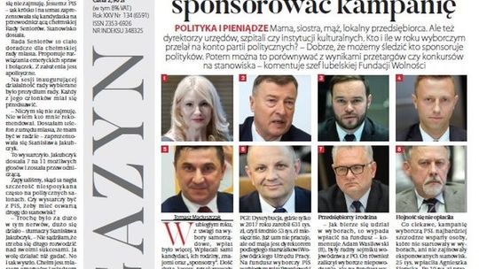 Pierwsza strona Dziennika Wschodniego z 12.07.2019