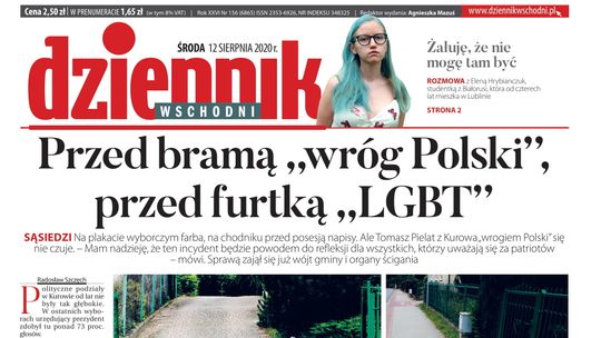 Pierwsza strona Dziennika Wschodniego z 12 sierpnia 2020 r.