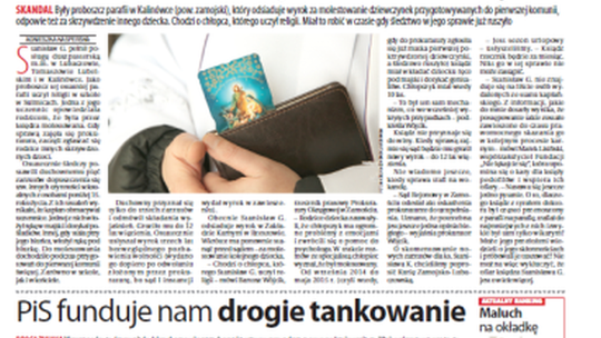 Pierwsza strona Dziennika Wschodniego z 13 lipca 2017 r.