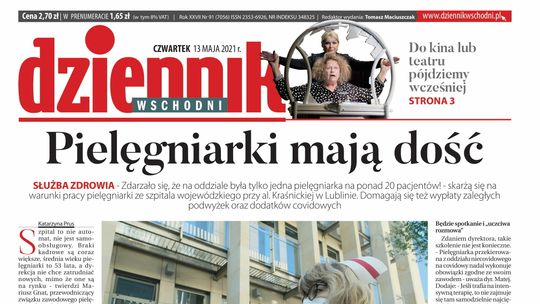 Pierwsza strona Dziennika Wschodniego z 13 maja 2021 