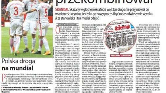 Pierwsza strona Dziennika Wschodniego z 13 października 2017 roku