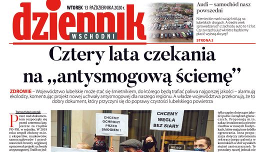 Pierwsza strona Dziennika Wschodniego z 13 października 2020 r.