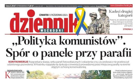 Pierwsza strona Dziennika Wschodniego z 13 października 2022 r.