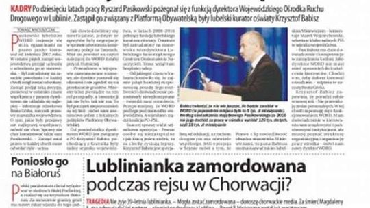 Pierwsza strona Dziennika Wschodniego z 14 czerwca 2017 r.