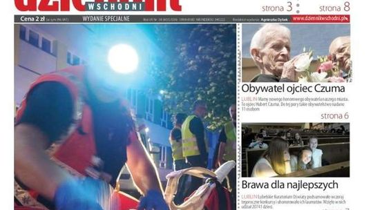 Pierwsza strona Dziennika Wschodniego z 14 maja 2016