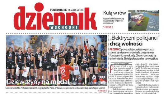 Pierwsza strona Dziennika Wschodniego z 14 maja 2018 r.
