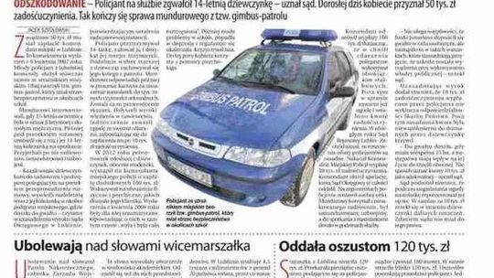 Pierwsza strona Dziennika Wschodniego z 14 października