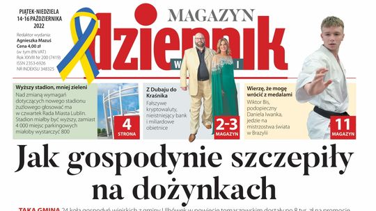  Pierwsza strona Dziennika Wschodniego z 14 października 2022 r. 