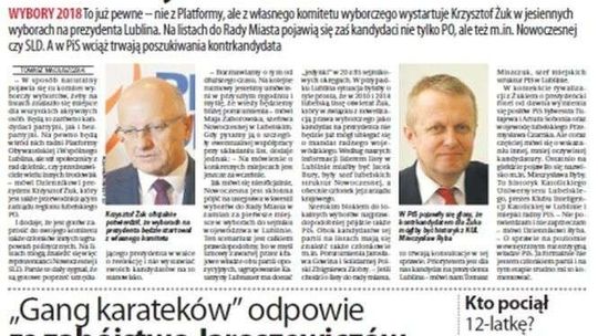 Pierwsza strona Dziennika Wschodniego z 15 marca 2018 roku