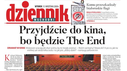 Pierwsza strona Dziennika Wschodniego z 15 września 2020 r.