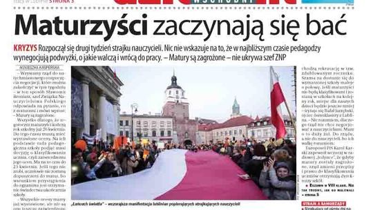 Pierwsza strona Dziennika Wschodniego z 16.04.2019