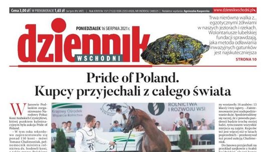 Pierwsza strona Dziennika Wschodniego z 16 sierpnia 2021 roku