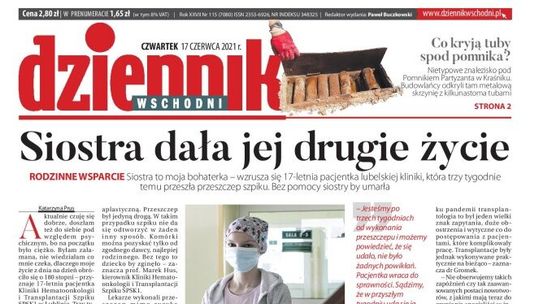 Pierwsza strona Dziennika Wschodniego z 17 czerwca 2021 r.
