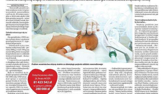 Pierwsza strona Dziennika Wschodniego z 17 stycznia 2017 r.